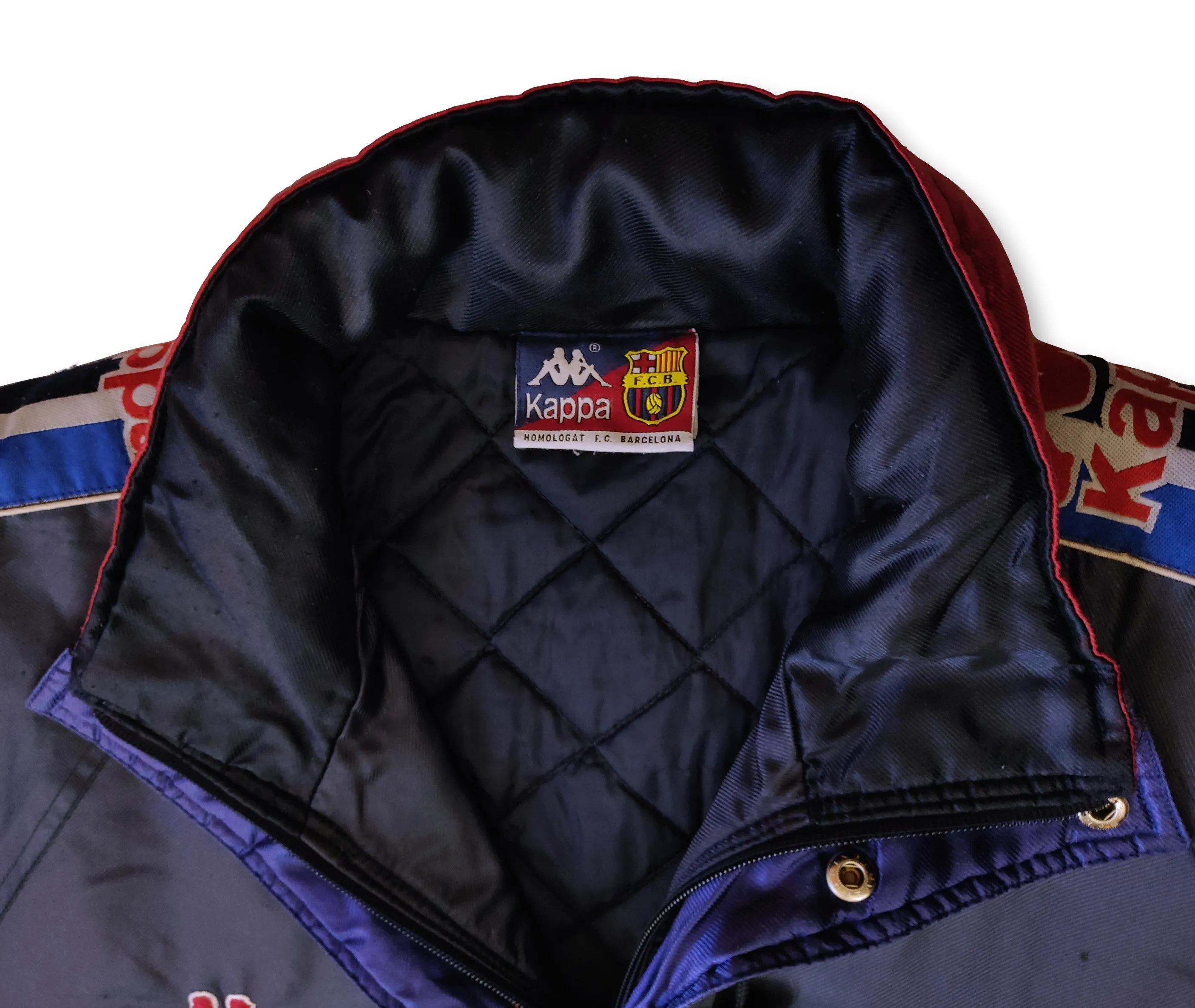 1995-97 navy FC Barcelona Kappa winter coat