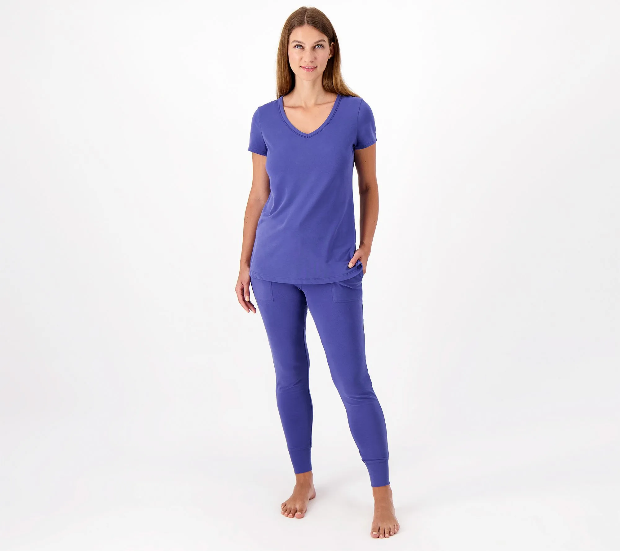 "As Is" Lusome Everyday V-neck Top and Joggers Pajama Set