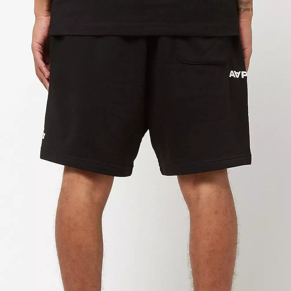 AAPE By Bathing Ape Embroidered Badge Sweat Shorts Black [6952]