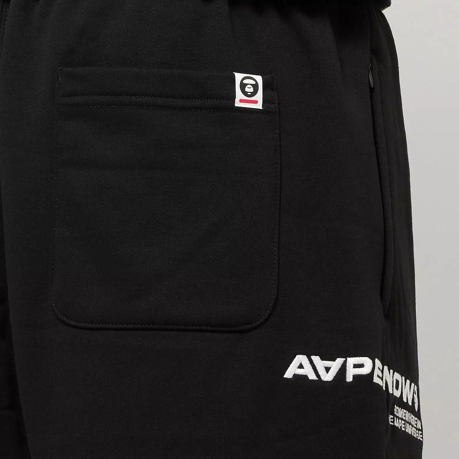 AAPE By Bathing Ape Embroidered Badge Sweat Shorts Black [6952]