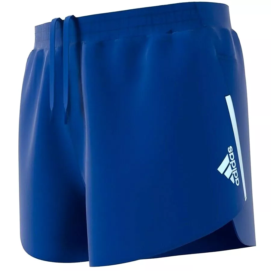 adidas Fast Split Mens Running Shorts Black Blue Breathable Reflective Light