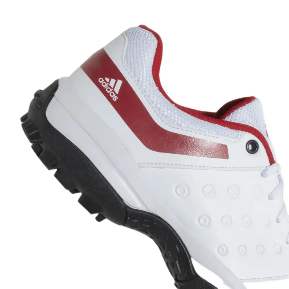 Adidas Men's Crinu 23 Cricket Shoe (Cloud White/Better Scarlet)