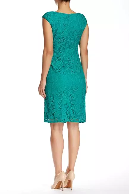 Adrianna Papell - Split Neck Lace Dress 15241840