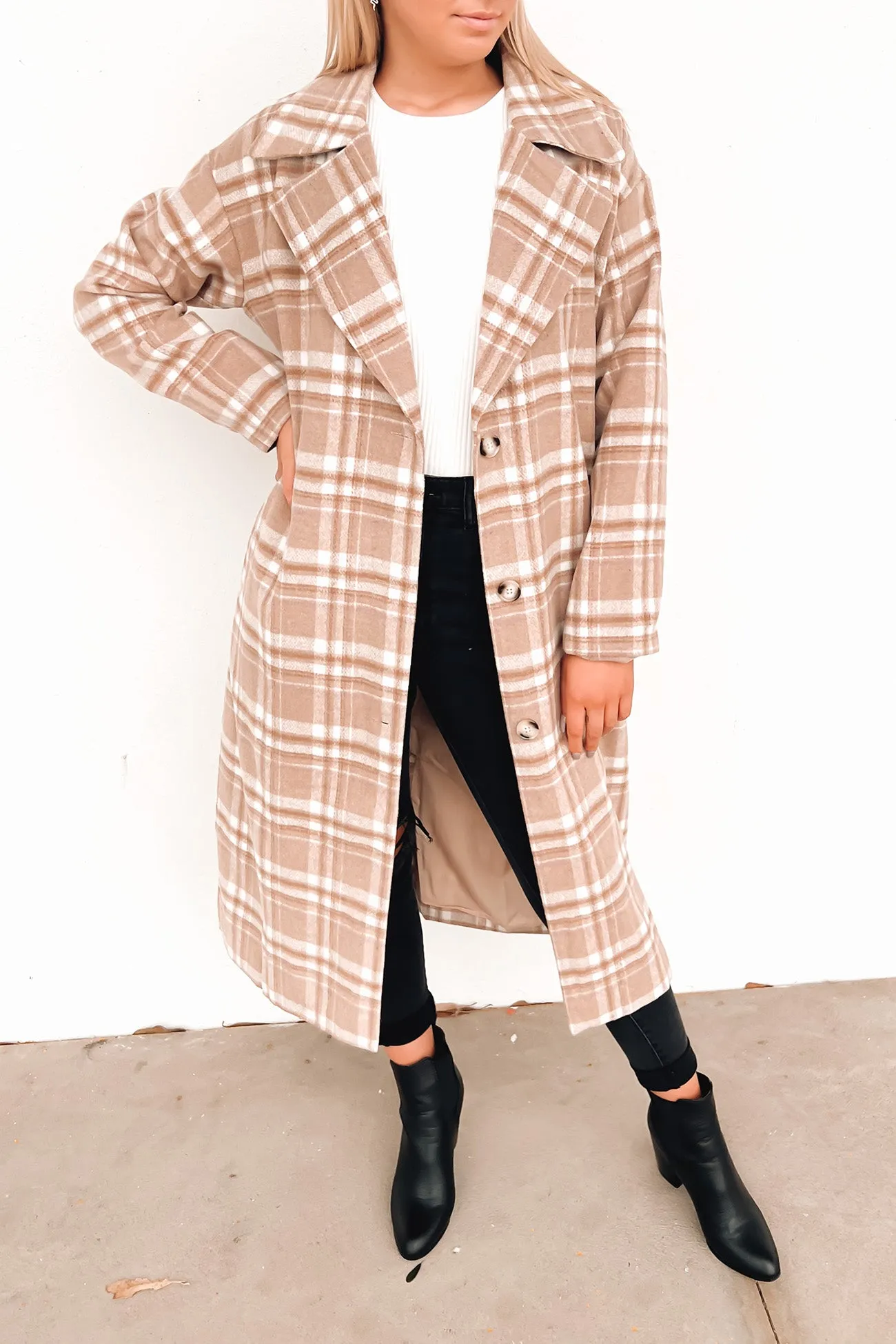 Aiden Coat Tan Check