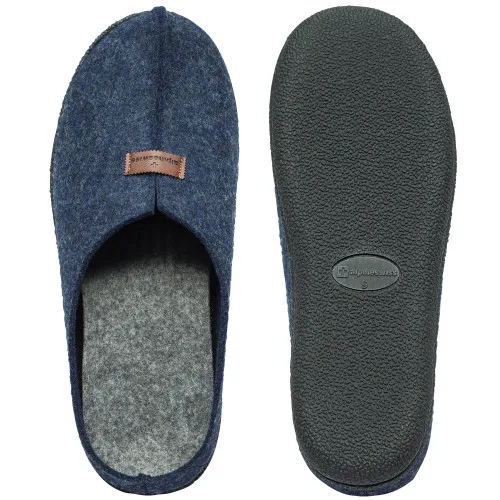 Alpine Swiss Bruce Mens Felt Faux Wool Clog Slippers Comfortable Slip On House Shoes