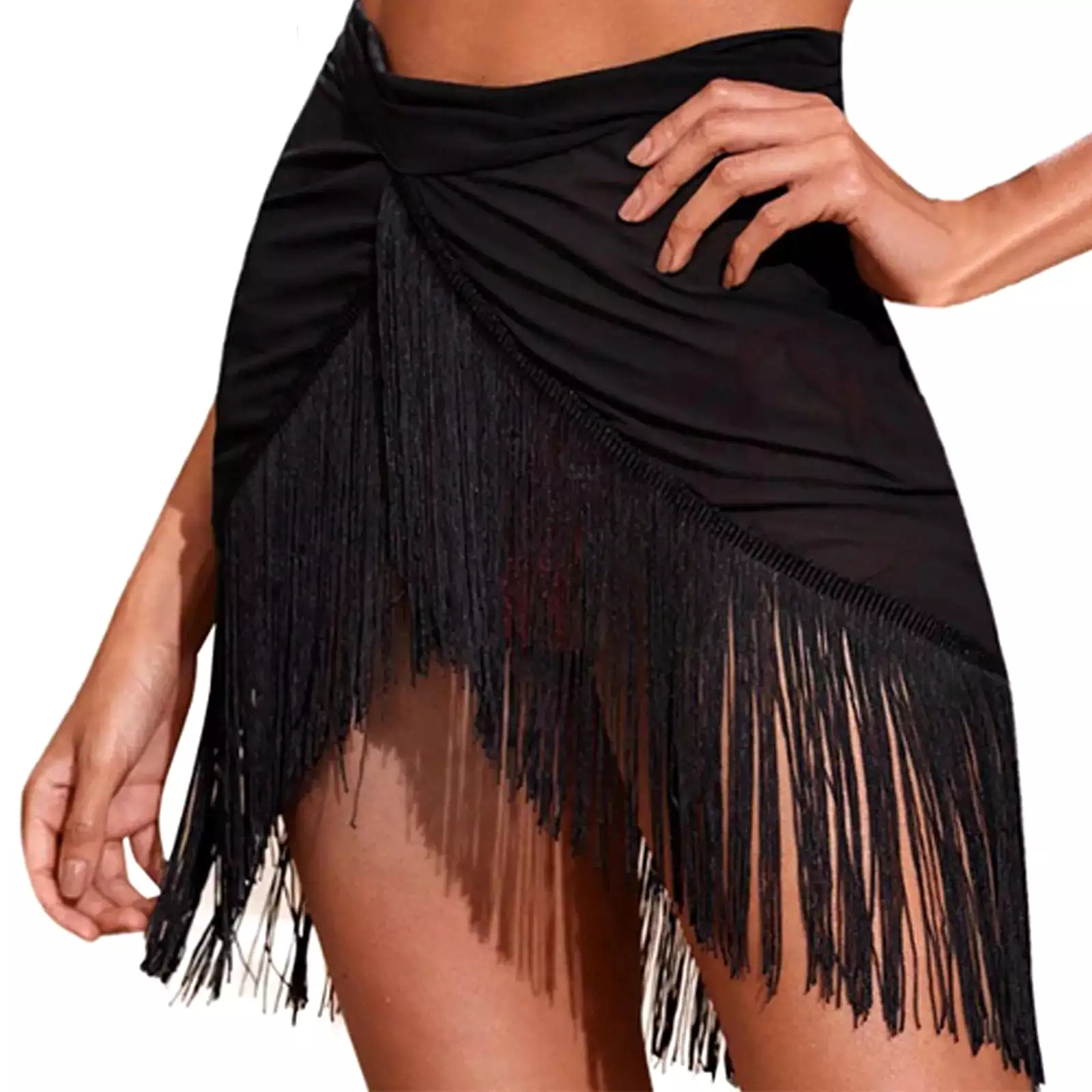 Ashore Shop Latin Dance Skirt Female Adult Latin Samba Rumba Tap Dancing Tassel Skirts