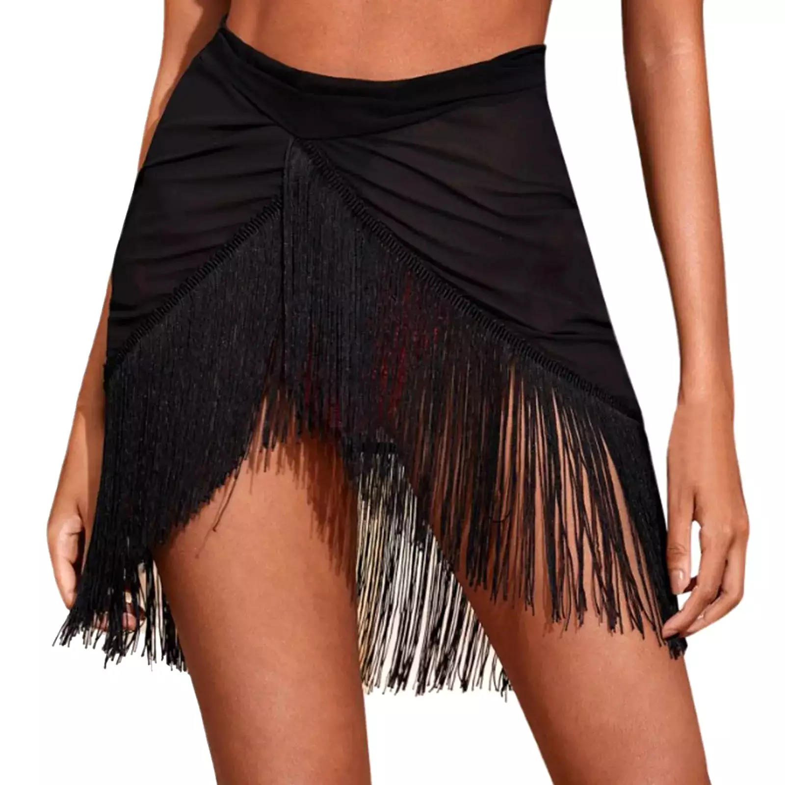 Ashore Shop Latin Dance Skirt Female Adult Latin Samba Rumba Tap Dancing Tassel Skirts