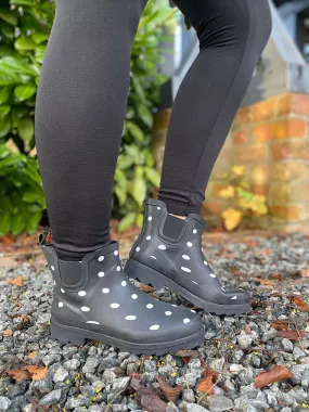 Black Polka Dot Ankle Wellie