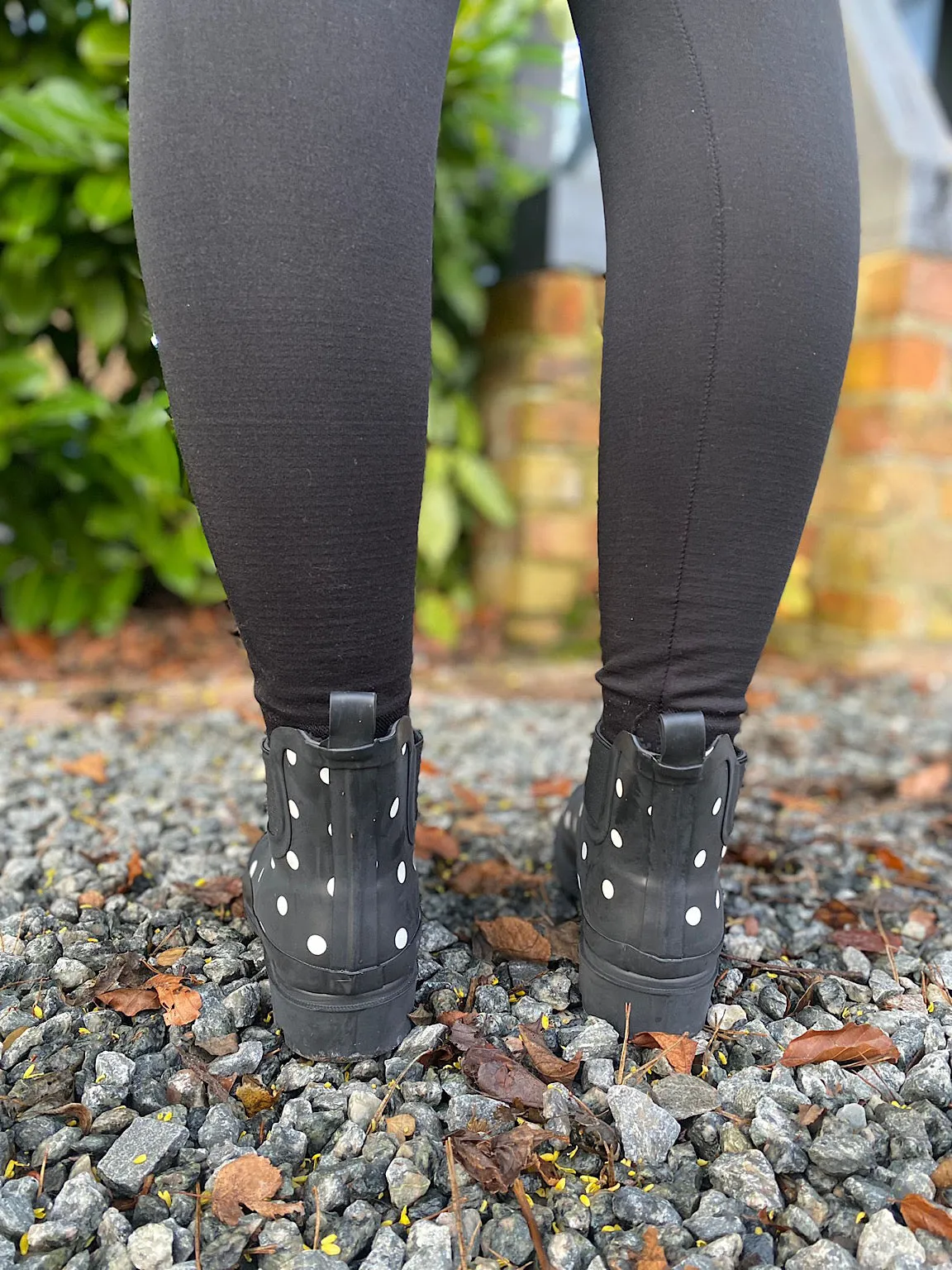 Black Polka Dot Ankle Wellie