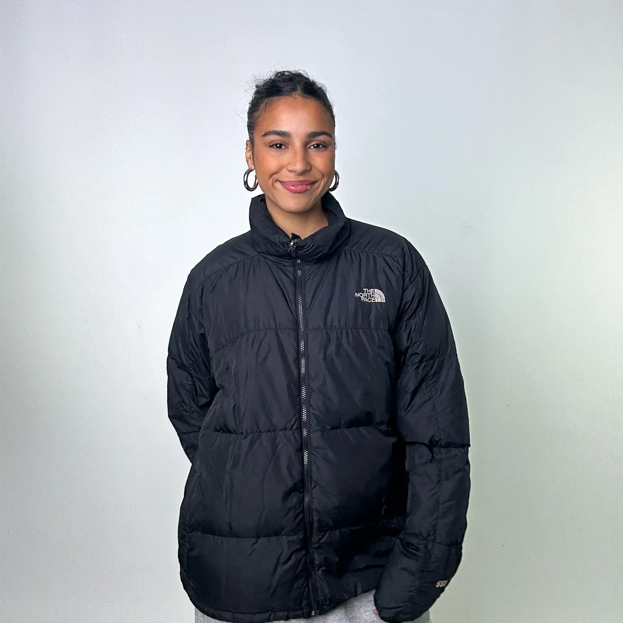 Black The North Face Nuptse 550 Puffer Jacket Coat (XL)