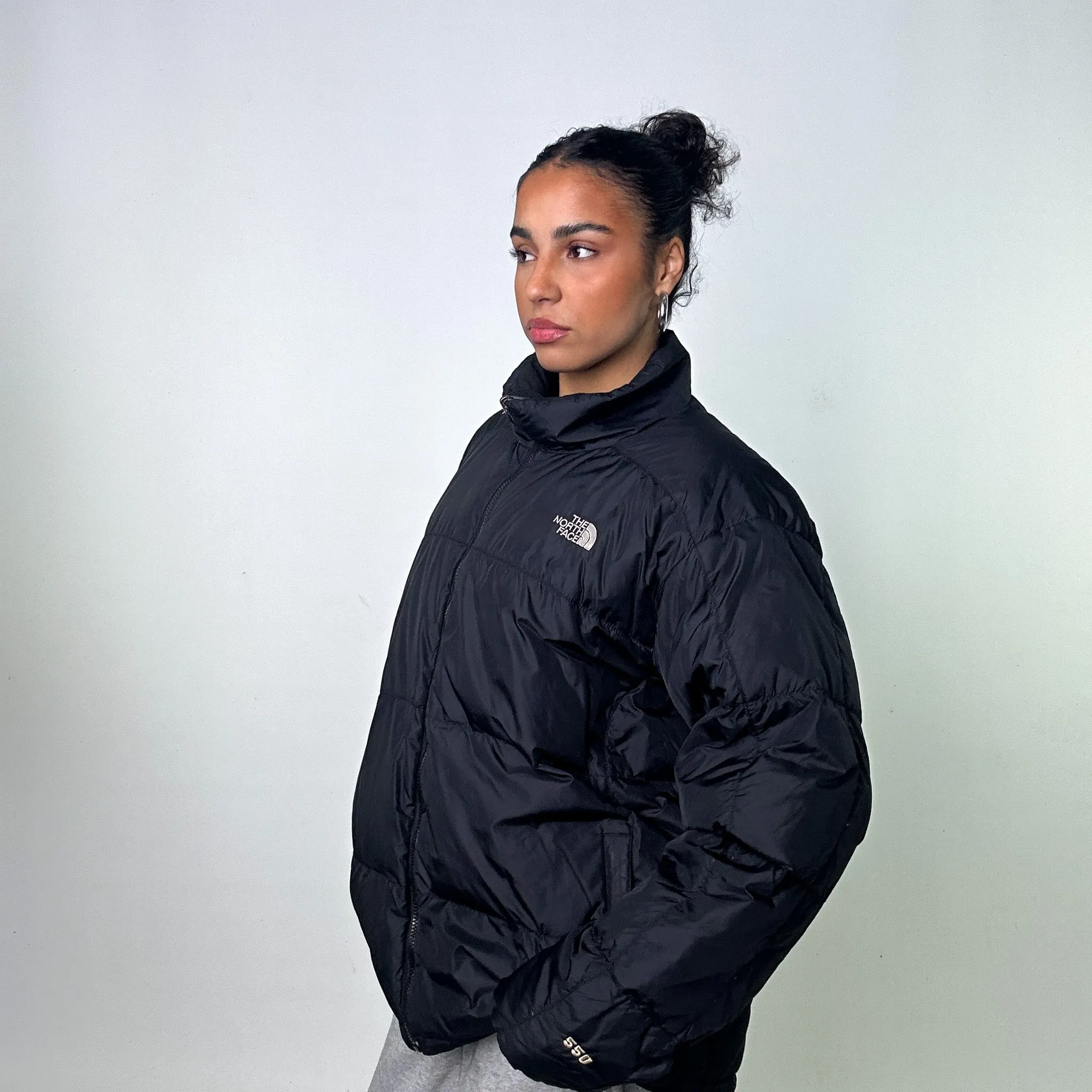 Black The North Face Nuptse 550 Puffer Jacket Coat (XL)