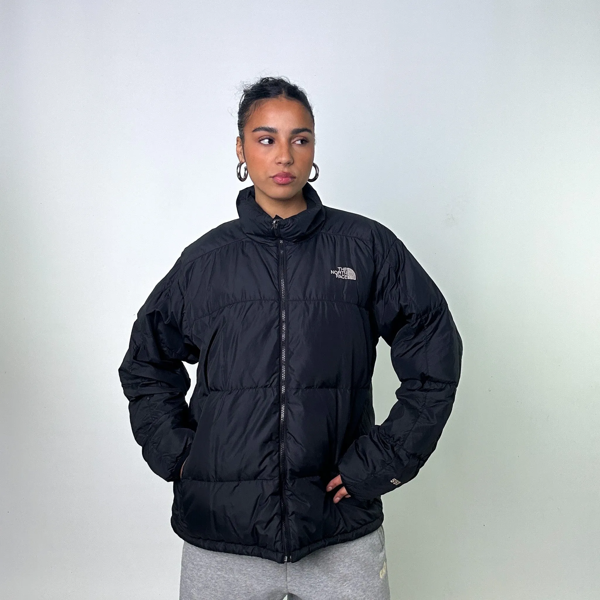 Black The North Face Nuptse 550 Puffer Jacket Coat (XL)