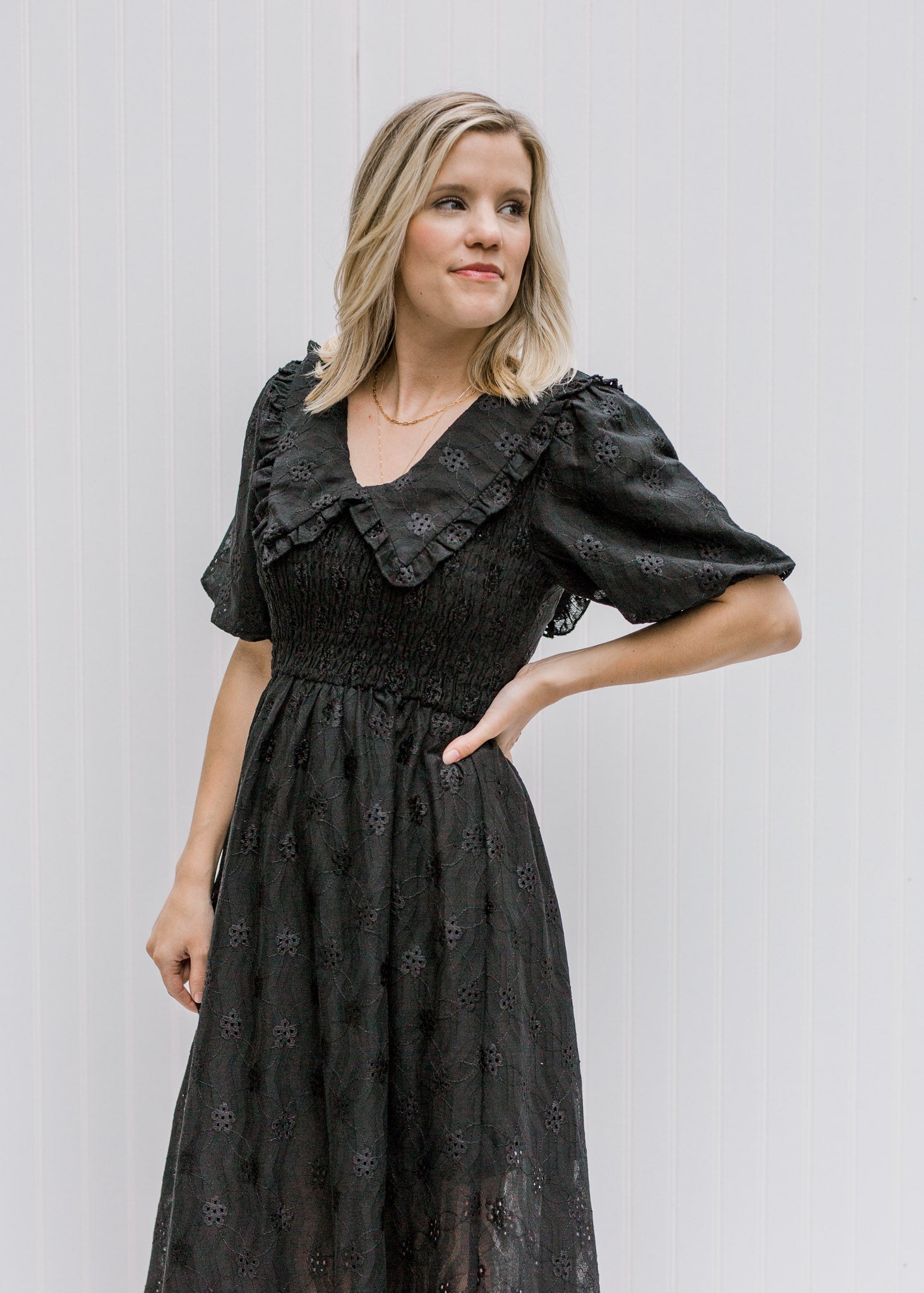 Black Vintage Linen Dress