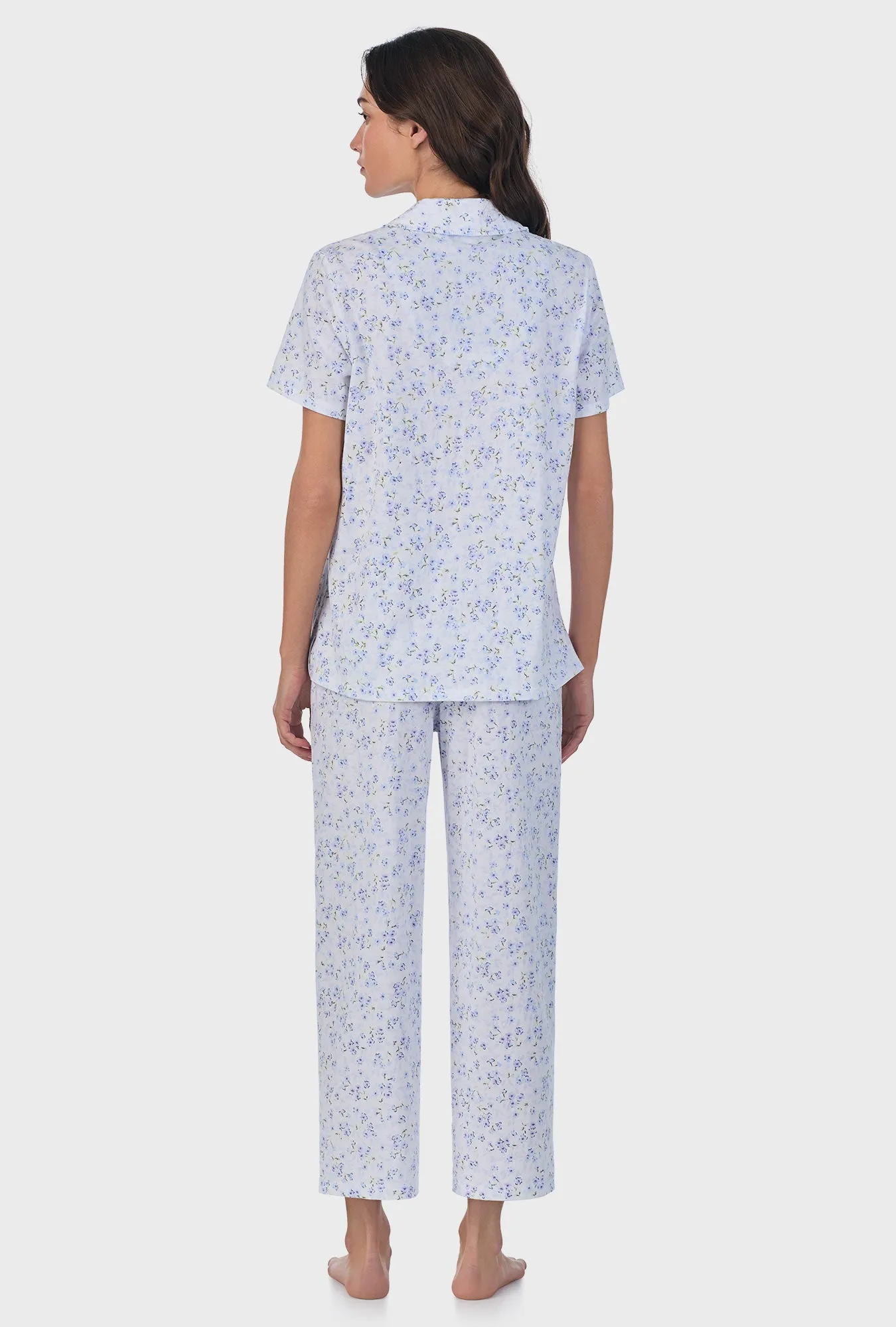 Blue Freesia Cotton Capri Pajama Set