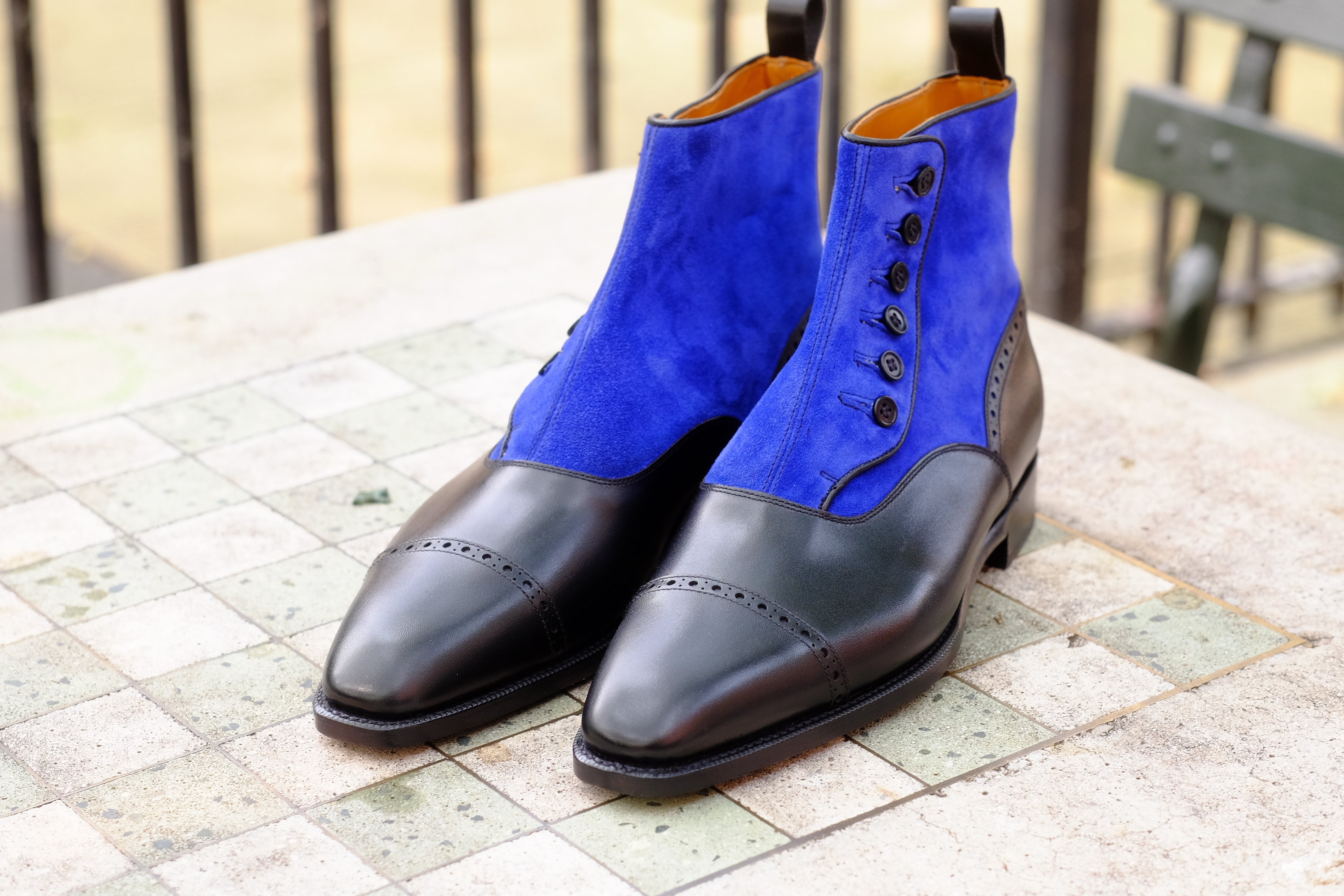 Blue Ridge - MTO - Black Calf / Vivid Blue Suede - LPB Last - Single Leather Sole