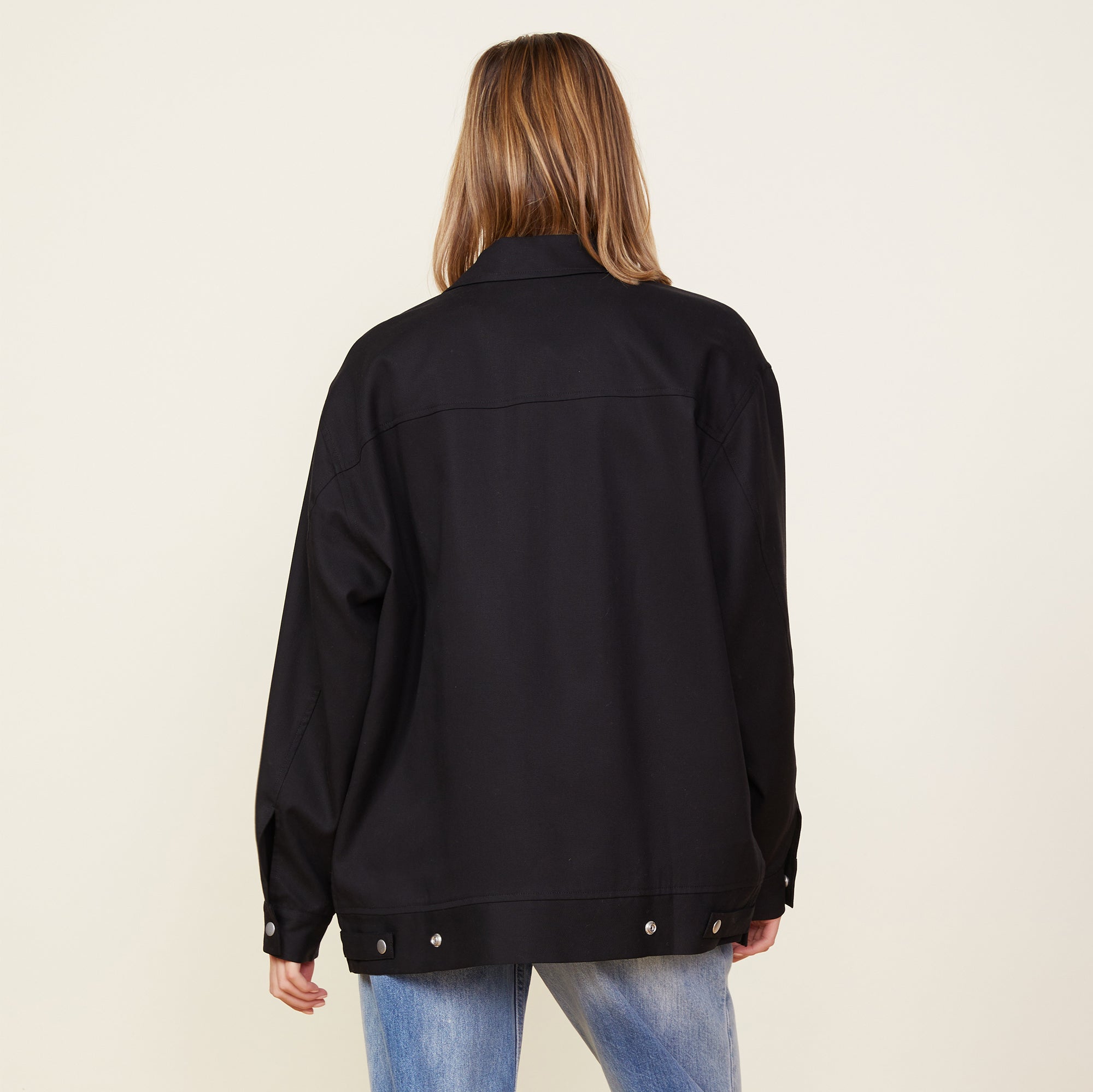 Canvas Oversized Moto Jacket