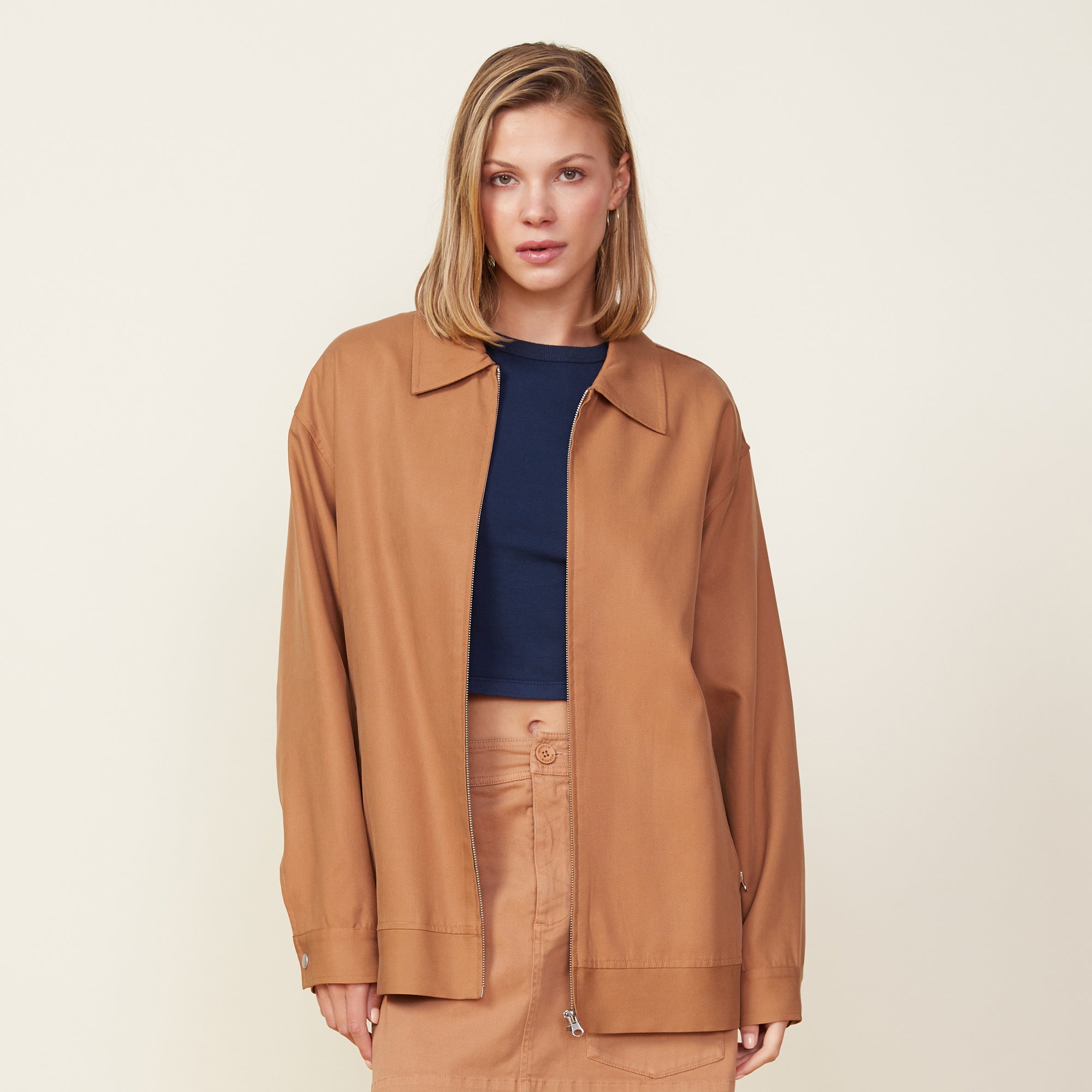 Canvas Oversized Moto Jacket