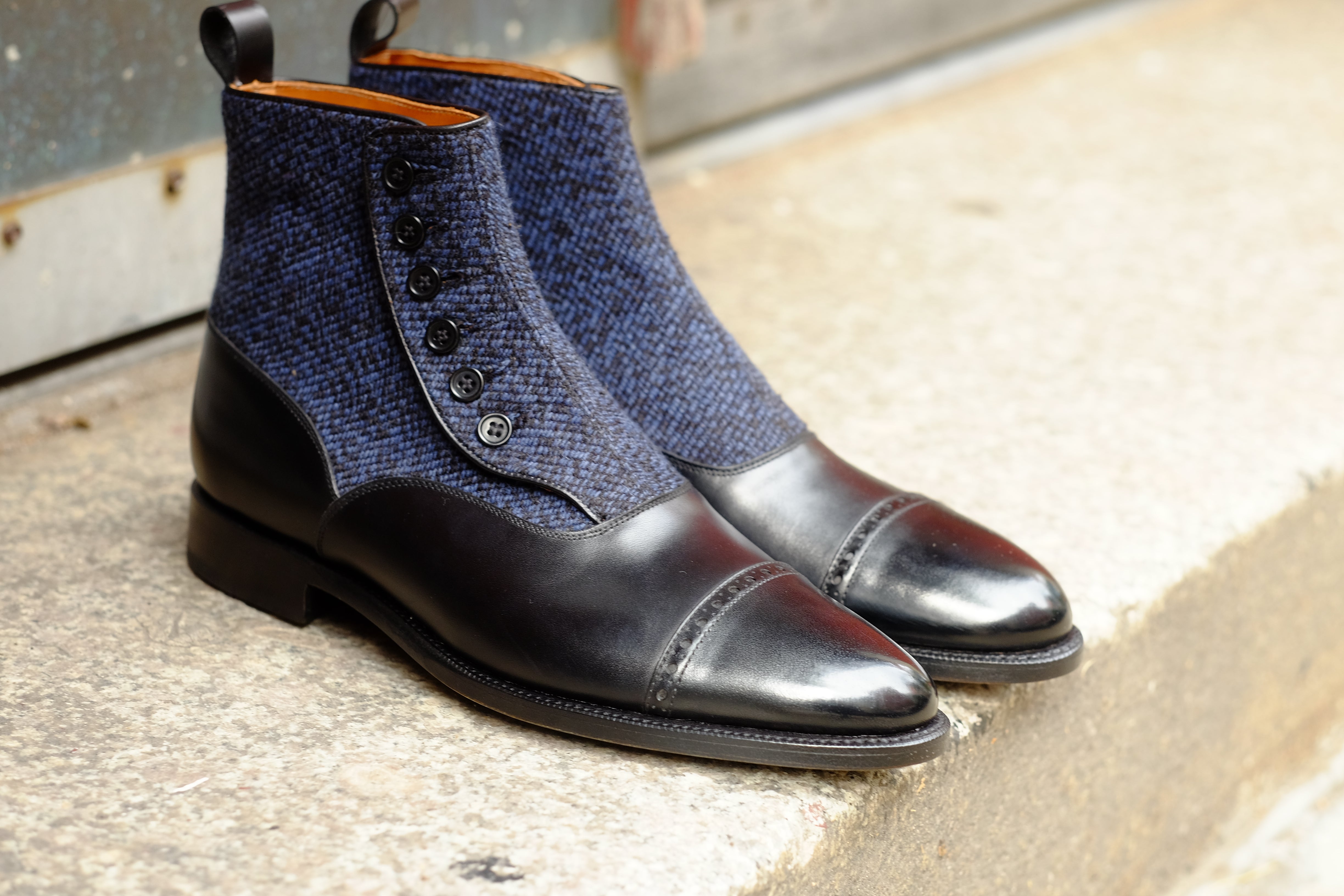 Carkeek - MTO - Black Calf / Blue Poulsbo - TMG Last - Single Leather Sole