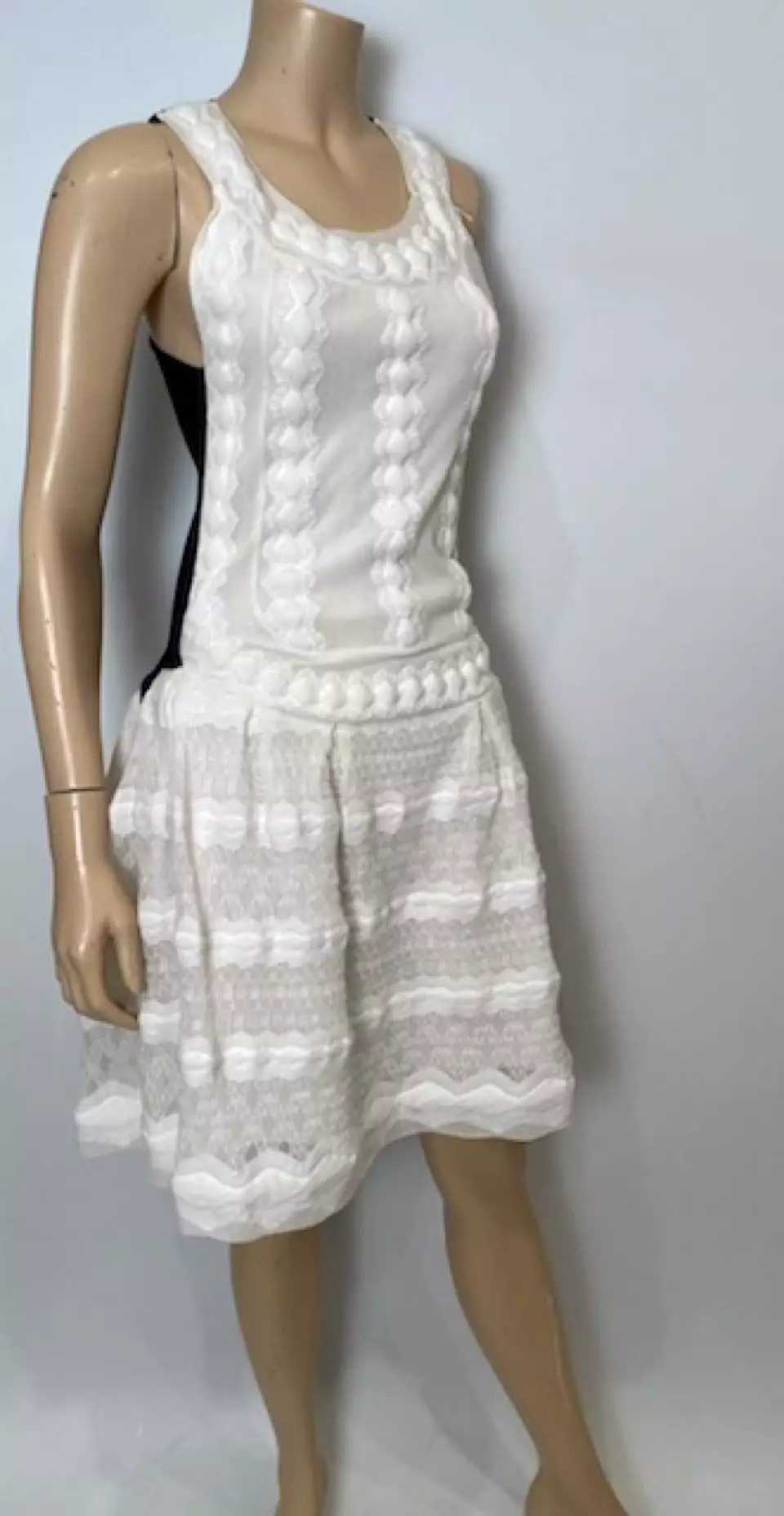 Chanel 2015 Spring Summer Delicate White and Black Dress FR 38 US 4/6