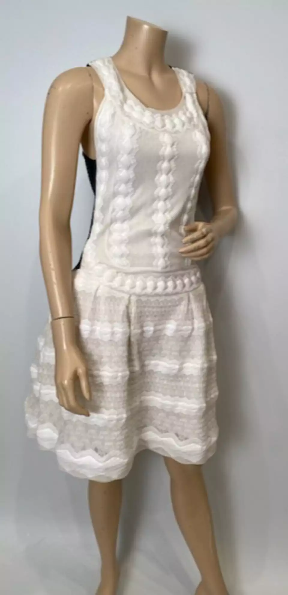 Chanel 2015 Spring Summer Delicate White and Black Dress FR 38 US 4/6