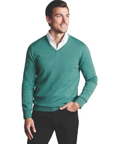 Charles Tyrwhitt Men's Pure Merino V Neck Sweater