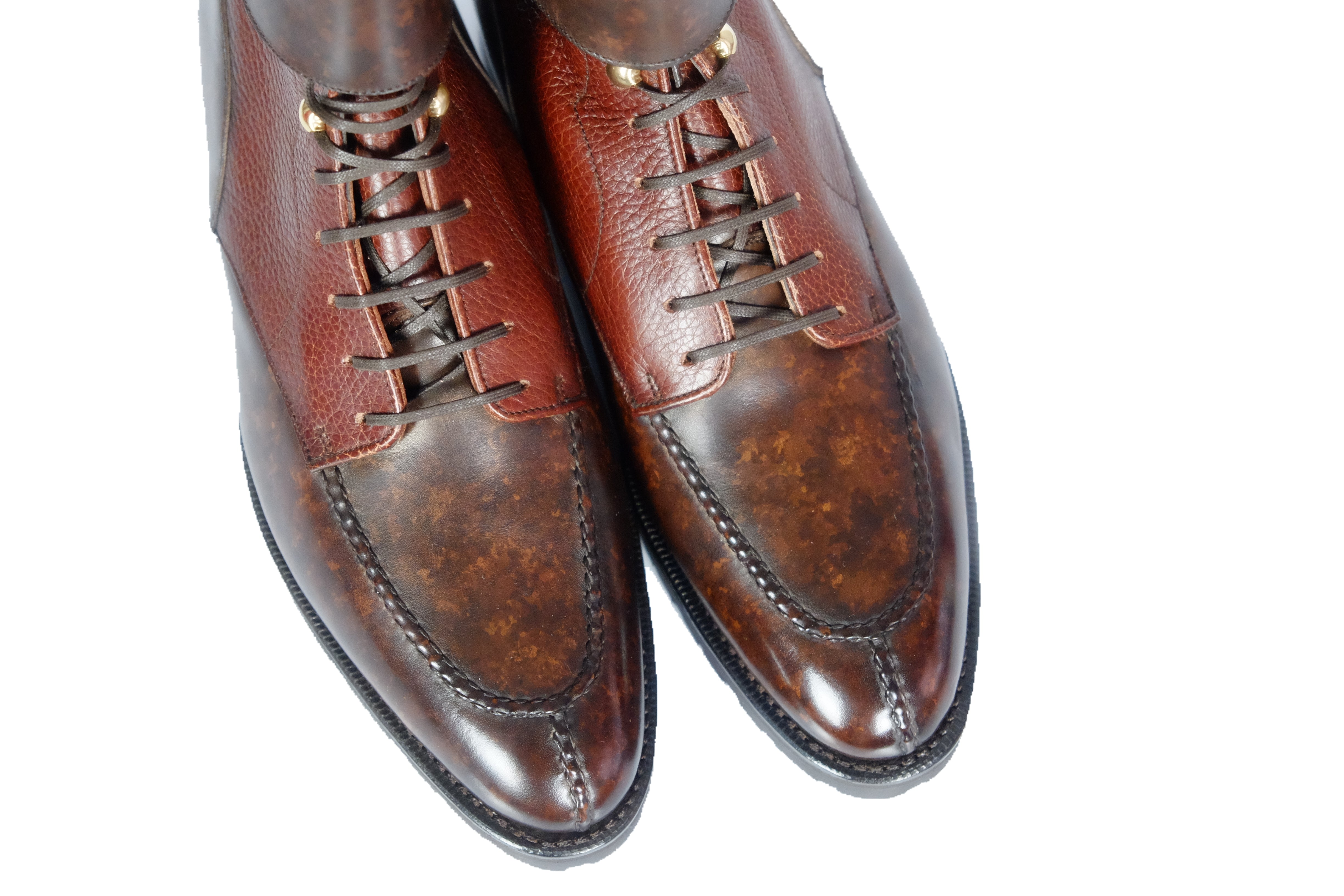 Colville - MTO - Dark Brown Marble Patina / Chestnut Soft Hatch Grain - TMG Last - Commando Sole