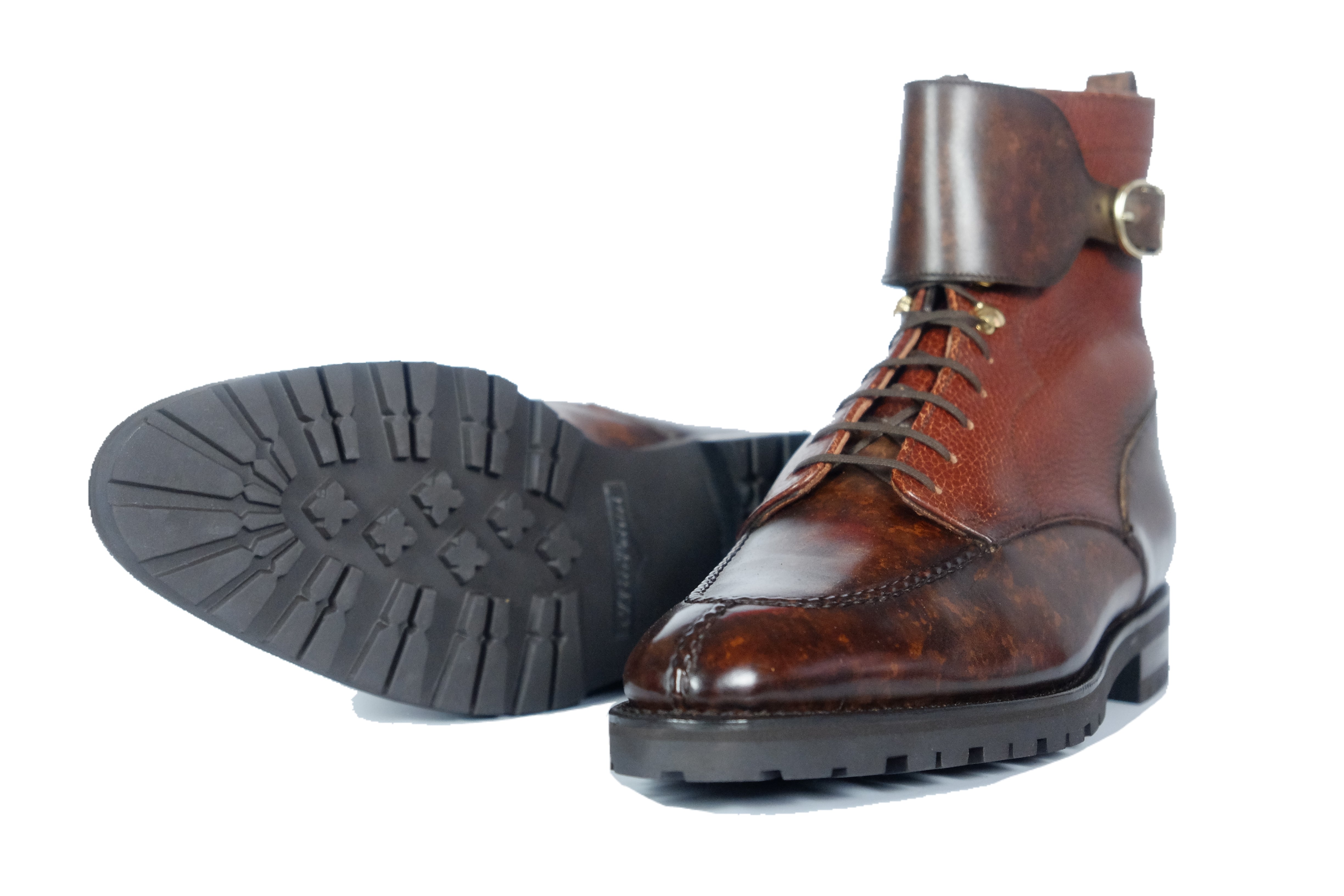 Colville - MTO - Dark Brown Marble Patina / Chestnut Soft Hatch Grain - TMG Last - Commando Sole