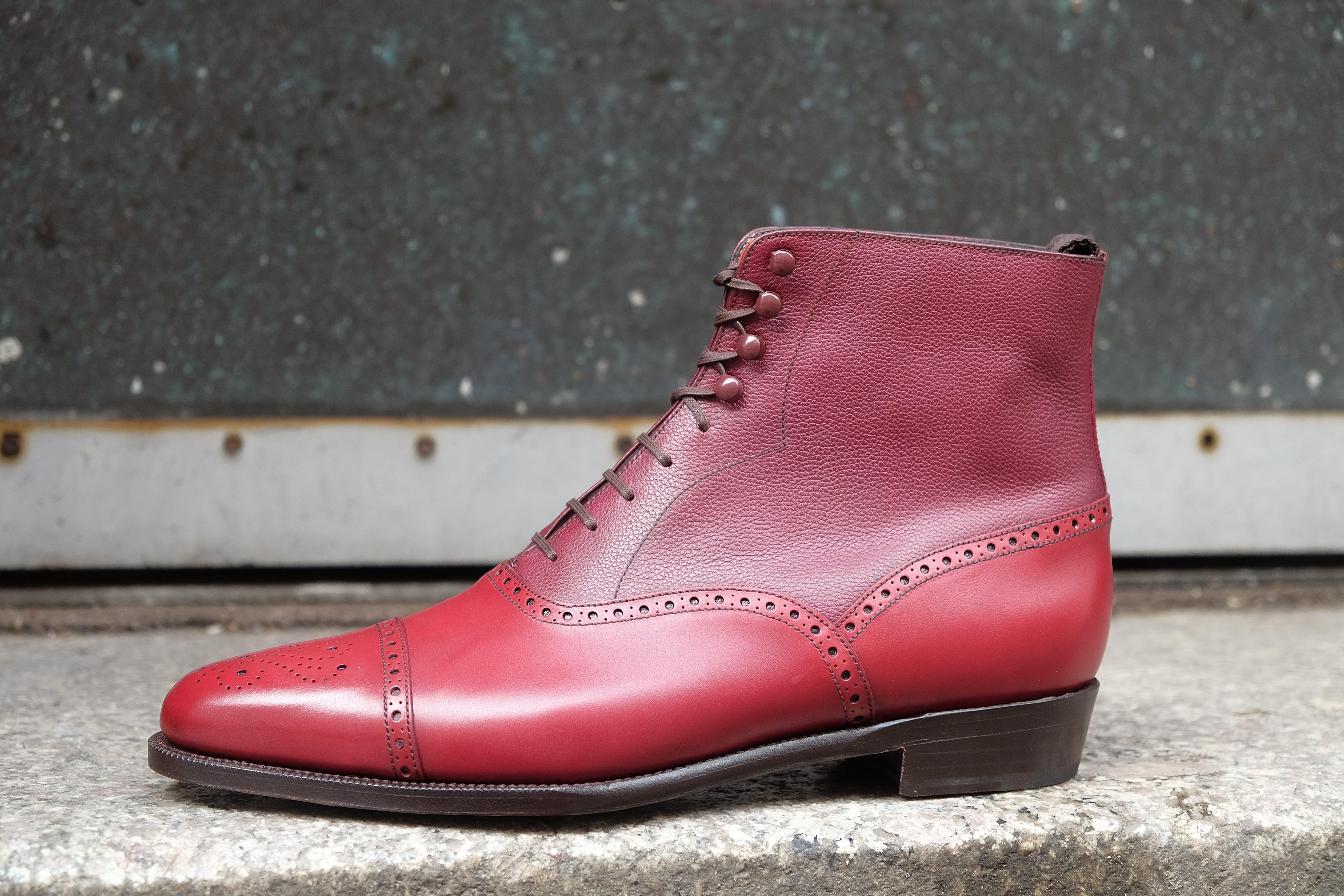 David - MTO - Rose Calf / Raspberry Scotch Grain - JKF Last - Single Leather Sole