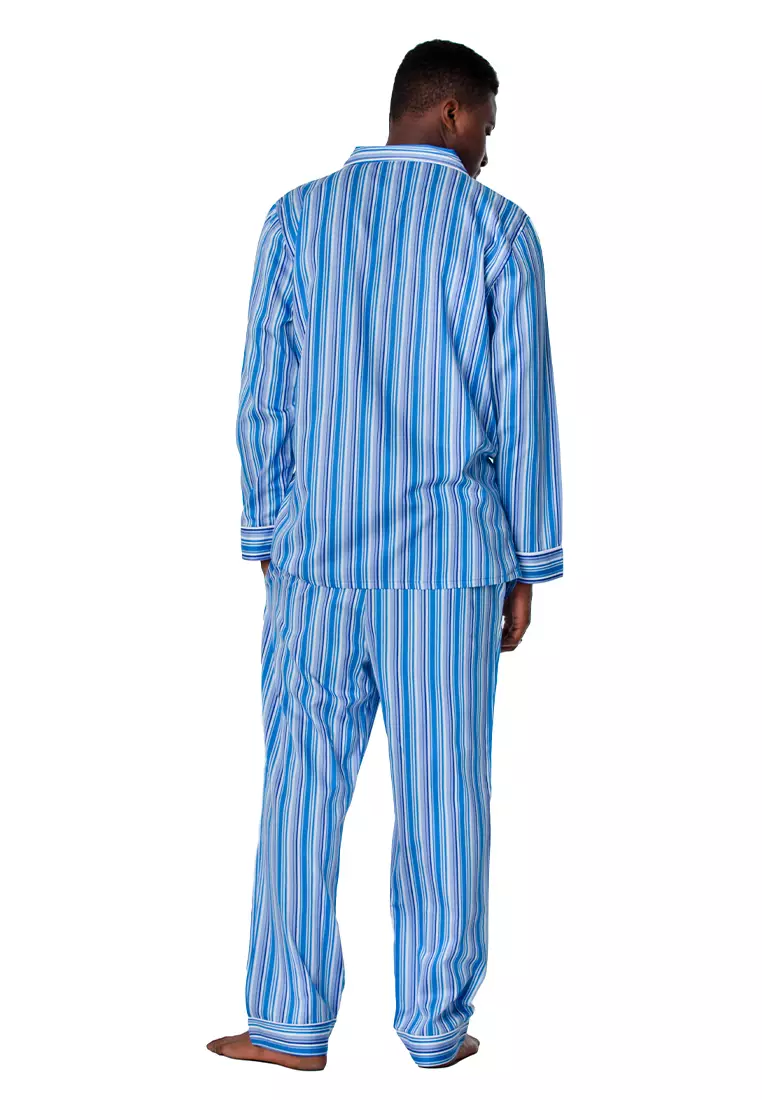 DE LUCCA De Lucca Mens Cotton Long Pajama Set