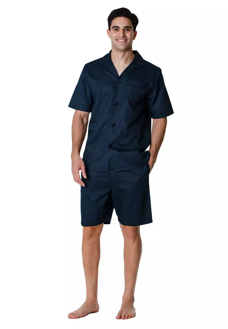 DE LUCCA De Lucca Mens Short Sleeve Pajama Set