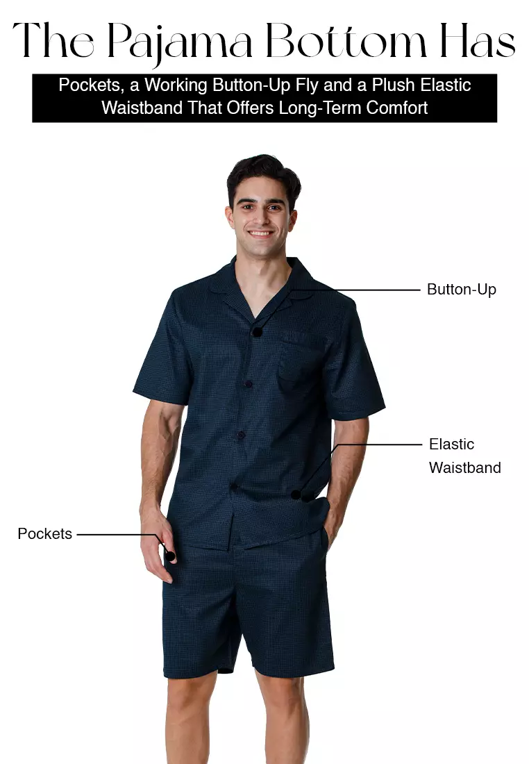 DE LUCCA De Lucca Mens Short Sleeve Pajama Set