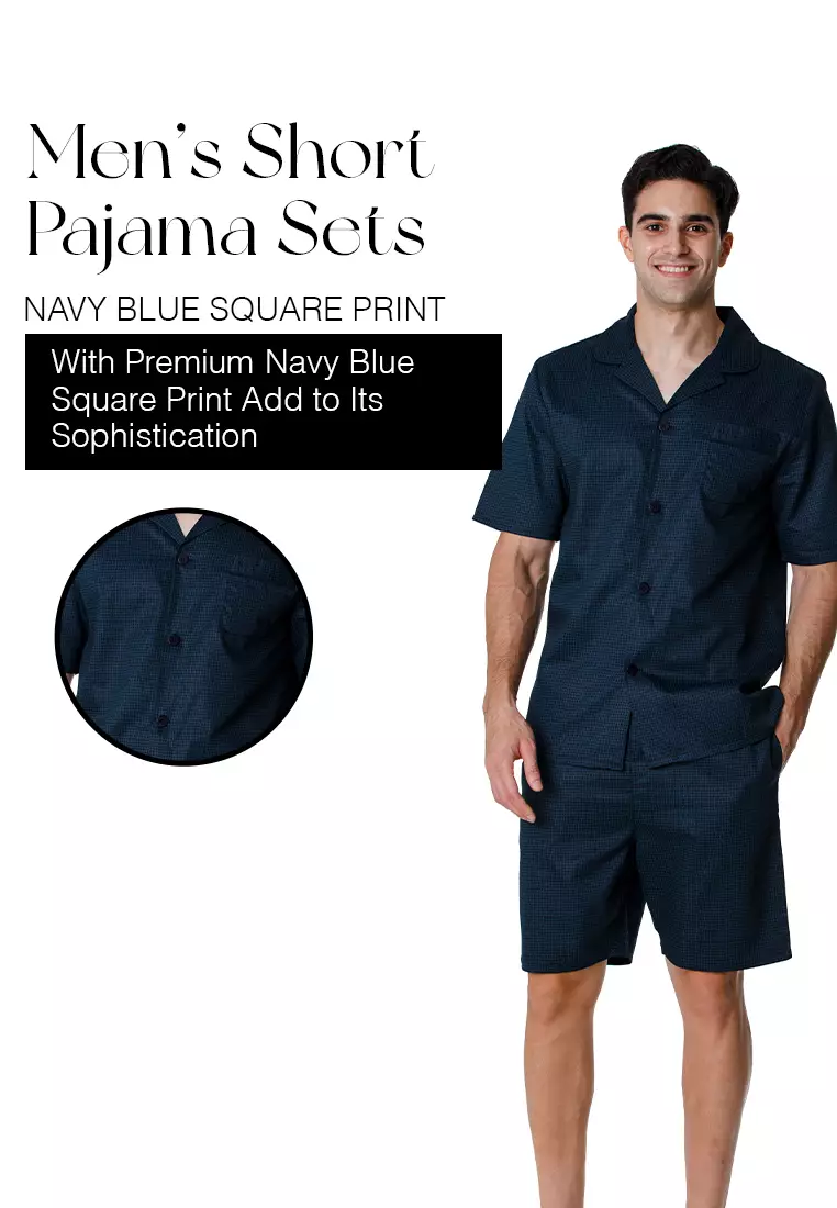 DE LUCCA De Lucca Mens Short Sleeve Pajama Set