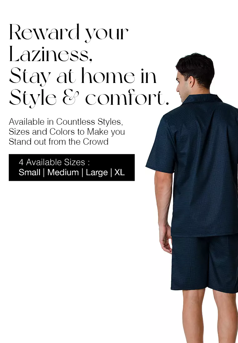 DE LUCCA De Lucca Mens Short Sleeve Pajama Set