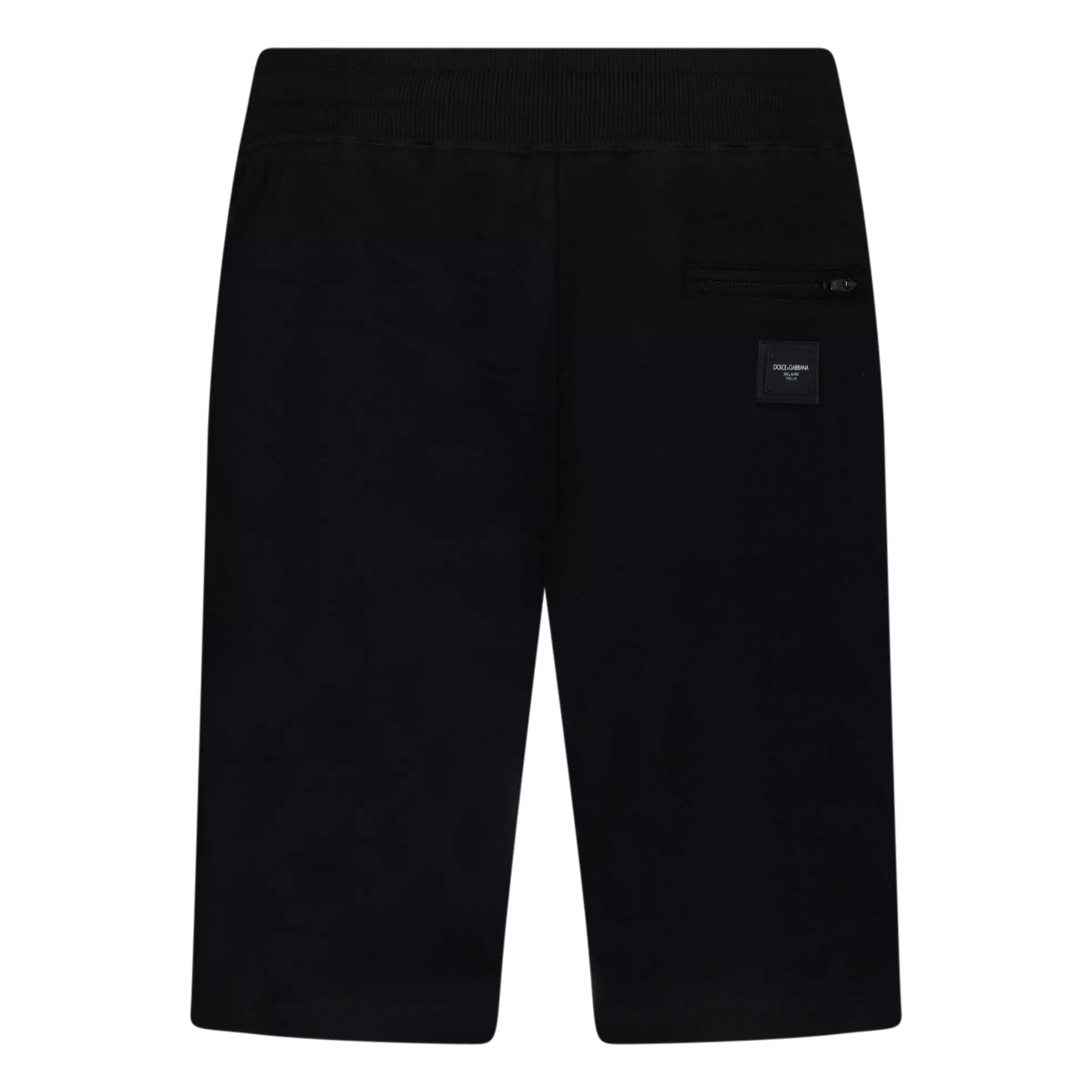 DOLCE & GABANNA RUBBER PLAQUE LOGO SHORTS BLACK