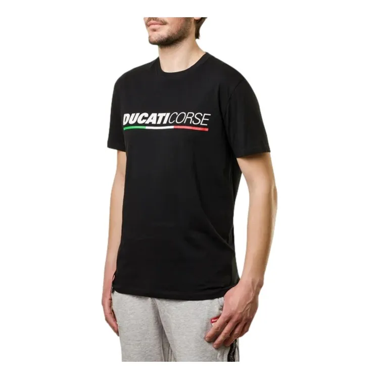 Ducati MEN'S DC24MA04 T-Shirt Uomo con Stampa Nera