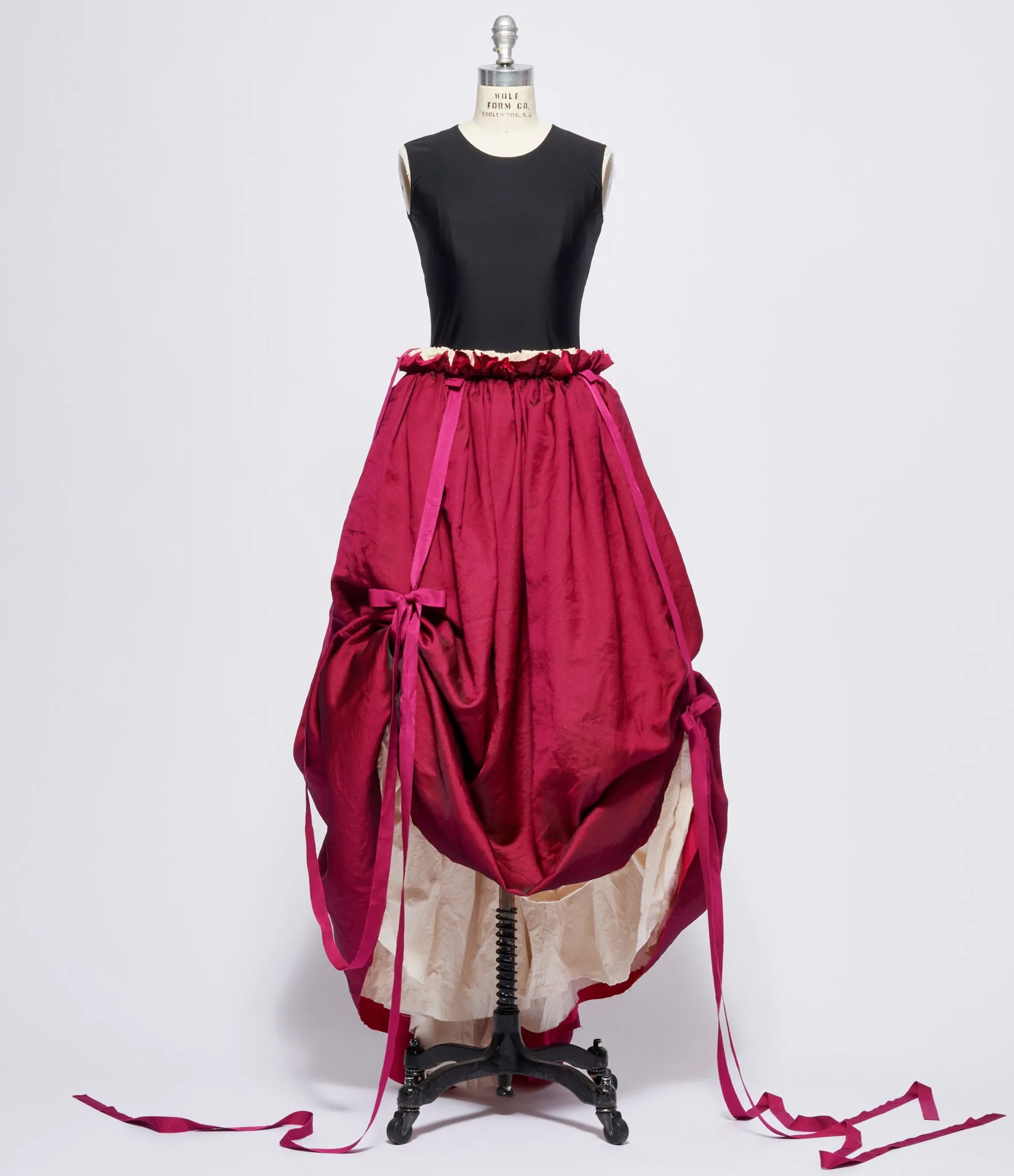 Elena Dawson Magenta Caviar Ruff Skirt