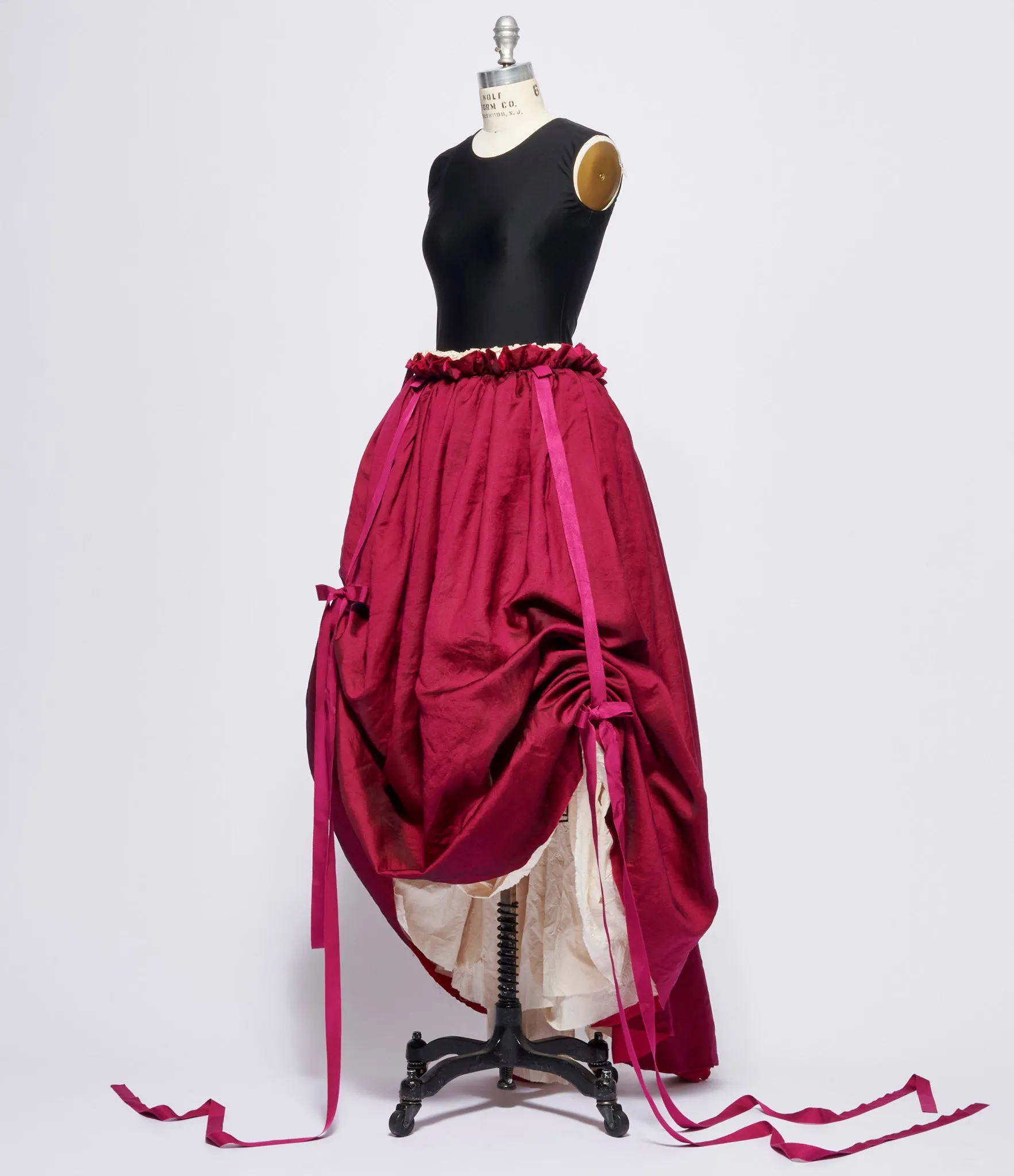 Elena Dawson Magenta Caviar Ruff Skirt