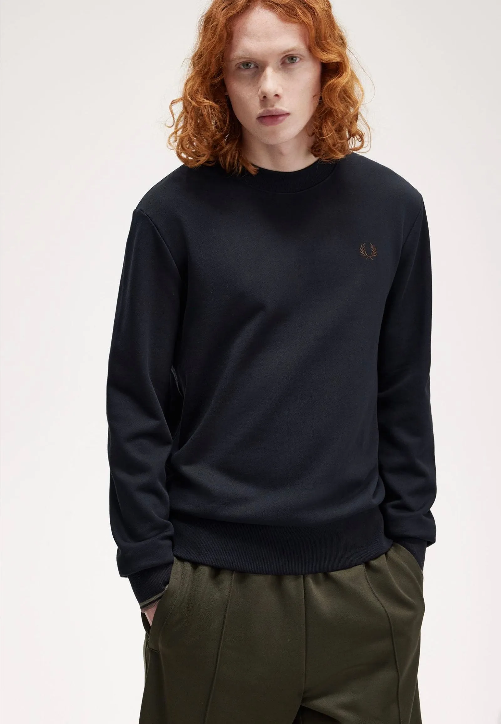 Fred Perry - Crew Neck Nvy/Lrlwgrn/Bric - Sweater