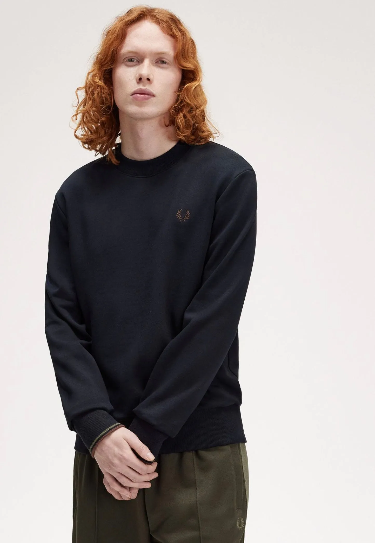 Fred Perry - Crew Neck Nvy/Lrlwgrn/Bric - Sweater