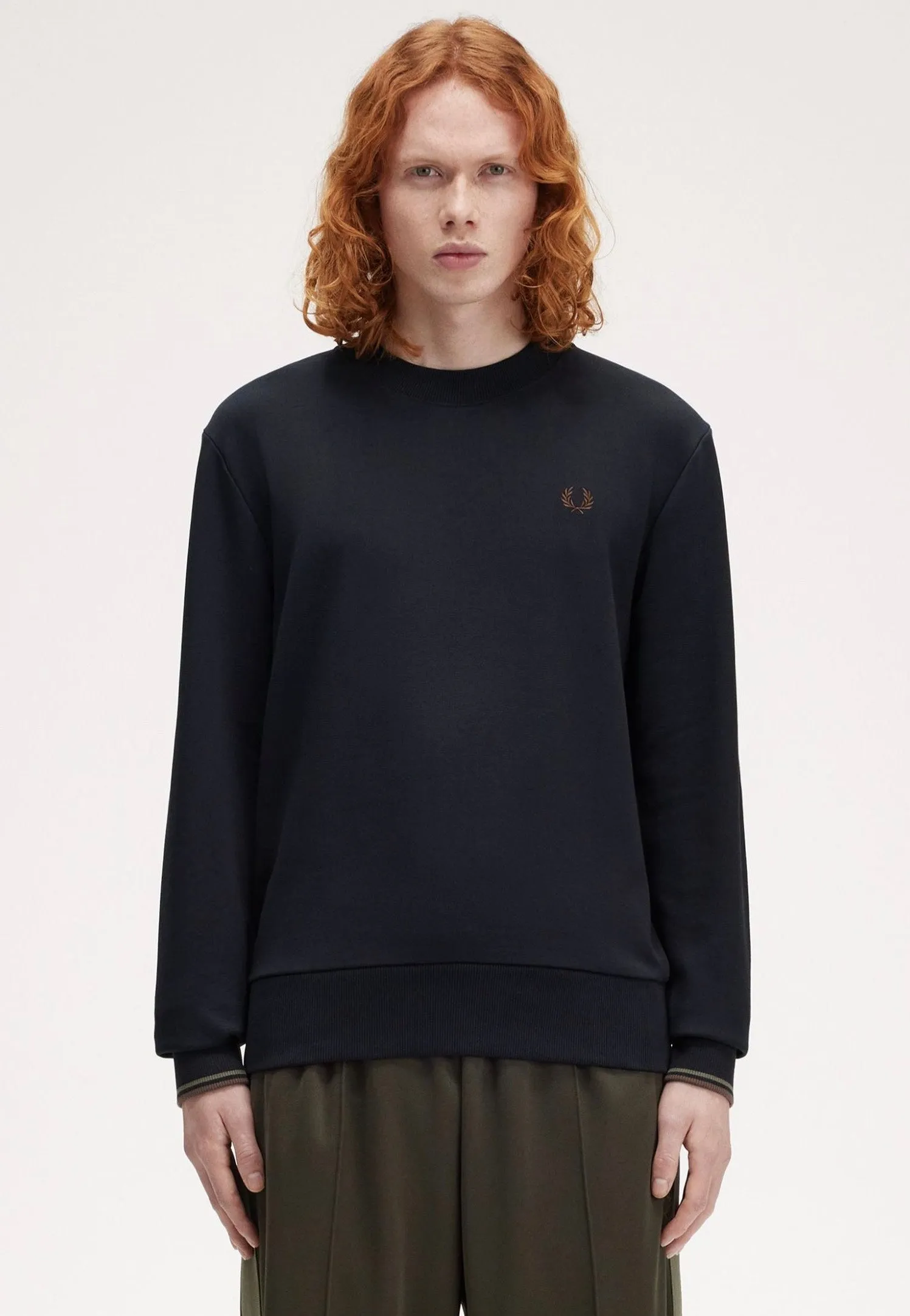 Fred Perry - Crew Neck Nvy/Lrlwgrn/Bric - Sweater