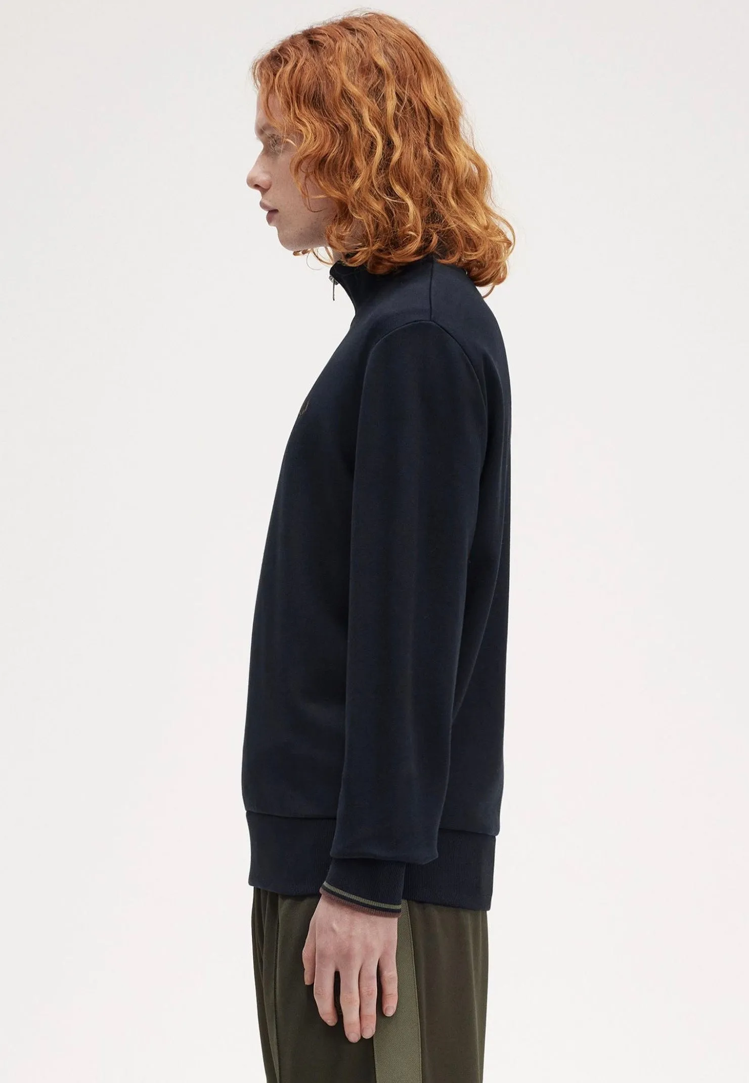 Fred Perry - Half Zip Nvy/Lrlwgrn/Bric - Sweater