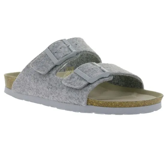 GENUINS Hawaii Felt women s organic house shoes vegan felt mules G104156 Grey