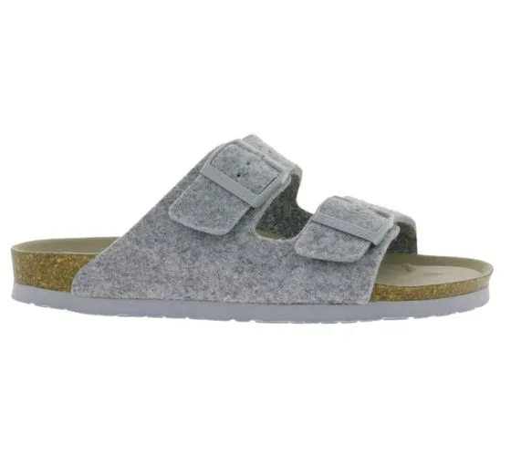 GENUINS Hawaii Felt women s organic house shoes vegan felt mules G104156 Grey