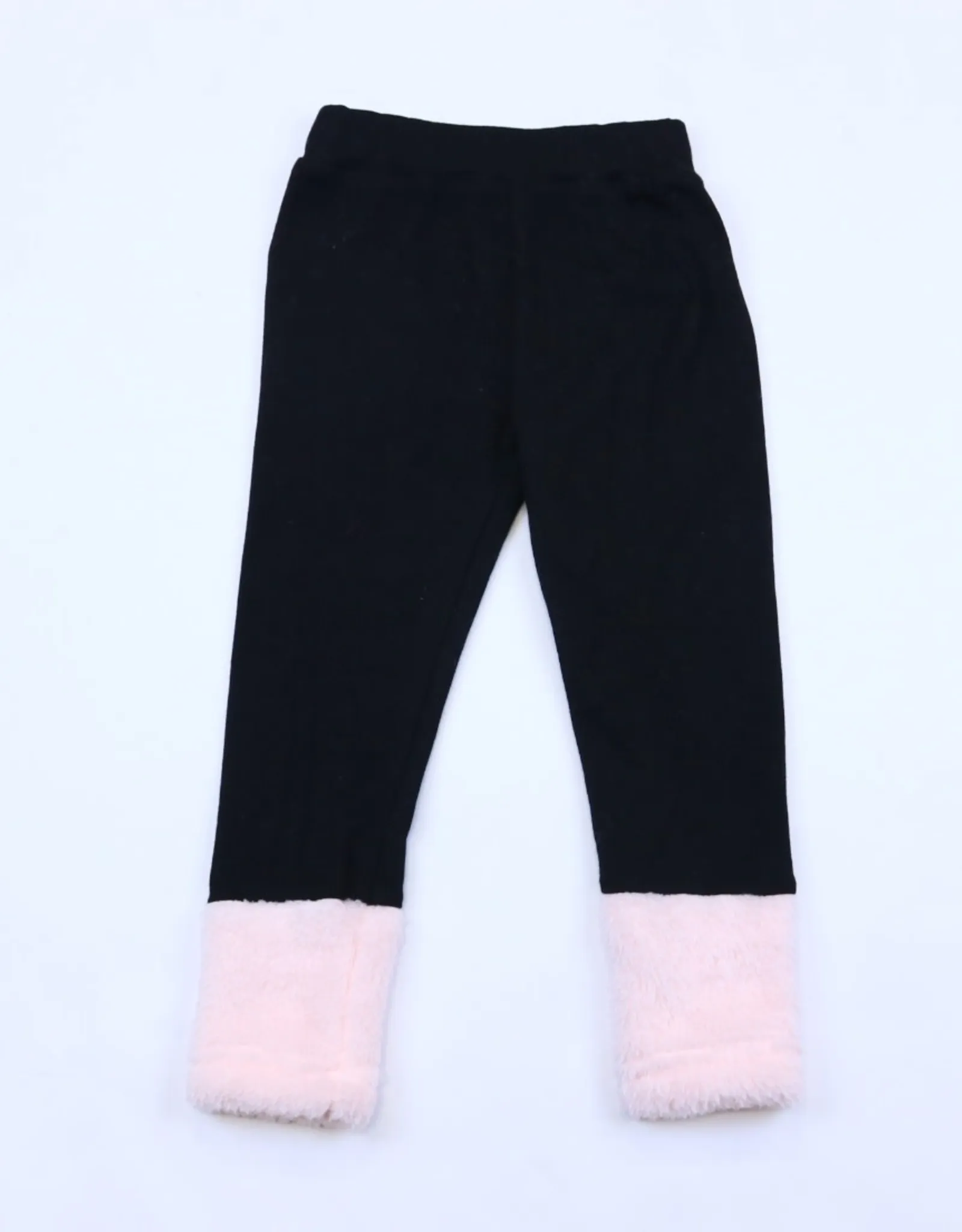   Girls' Pink Fur Cuff Leggings