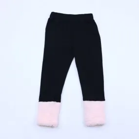   Girls' Pink Fur Cuff Leggings