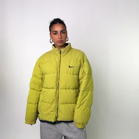 Green 90s NIKE Spellout Puffer Jacket Coat (L)