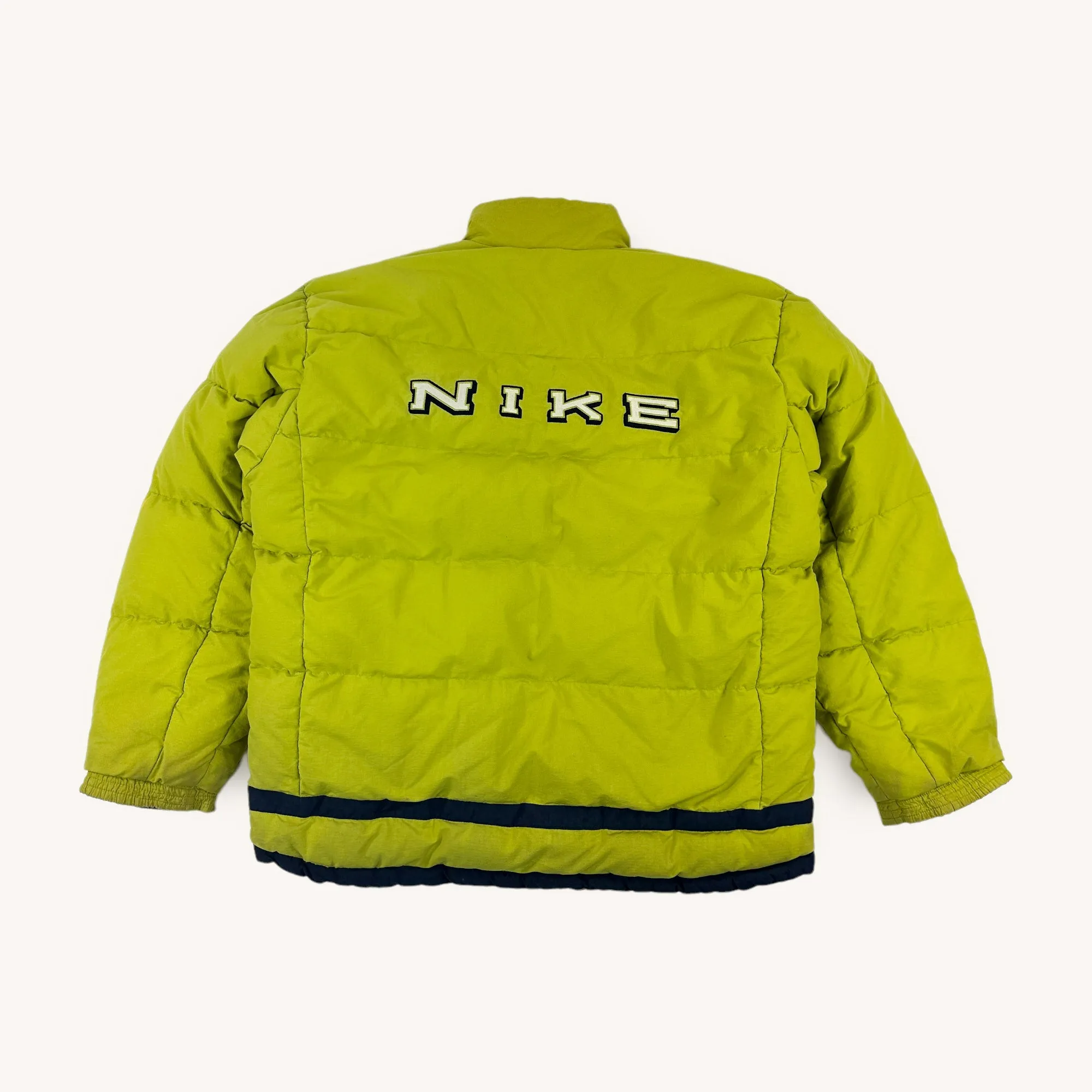 Green 90s NIKE Spellout Puffer Jacket Coat (L)