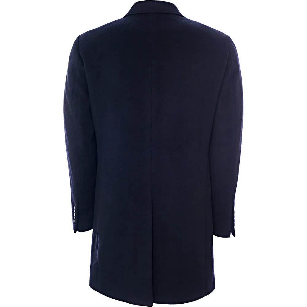 Hackett London Wool Cashmere Coat in Navy