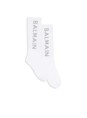 High socks with Balmain logo