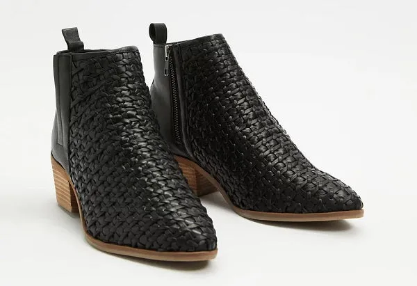 Human Premium Jade Woven Leather Ankle Boot